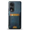 For Honor 80 Pro Suteni H03 Oil Wax Leather Wallet Stand Back Phone Case(Blue)