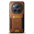 For Honor Magic6 Suteni H03 Oil Wax Leather Wallet Stand Back Phone Case(Brown)
