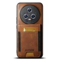 For Honor Magic5 Suteni H03 Oil Wax Leather Wallet Stand Back Phone Case(Brown)