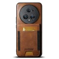 For Honor Magic5 Pro Suteni H03 Oil Wax Leather Wallet Stand Back Phone Case(Brown)