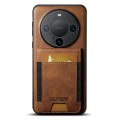 For Huawei Mate 60 Suteni H03 Oil Wax Leather Wallet Stand Back Phone Case(Brown)