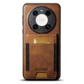 For Huawei Mate 40 Pro Suteni H03 Oil Wax Leather Wallet Stand Back Phone Case(Brown)
