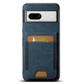 For Google Pixel 8a Suteni H03 Litchi Leather Card Bag Stand Back Phone Case(Blue)
