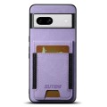 For Google Pixel 8a Suteni H03 Litchi Leather Card Bag Stand Back Phone Case(Purple)