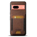 For Google Pixel 7a Suteni H03 Litchi Leather Card Bag Stand Back Phone Case(Brown)
