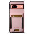 For Google Pixel 7a Suteni H03 Litchi Leather Card Bag Stand Back Phone Case(Pink)