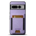 For Google Pixel 7 Pro Suteni H03 Litchi Leather Card Bag Stand Back Phone Case(Purple)