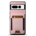 For Google Pixel 7 Suteni H03 Litchi Leather Card Bag Stand Back Phone Case(Pink)