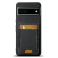 For Google Pixel 6a Suteni H03 Litchi Leather Card Bag Stand Back Phone Case(Black)