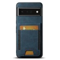 For Google Pixel 6 Pro Suteni H03 Litchi Leather Card Bag Stand Back Phone Case(Blue)