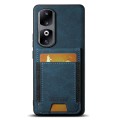 For Honor 90 Pro Suteni H03 Litchi Leather Card Bag Stand Back Phone Case(Blue)