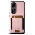 For Honor 90 Pro Suteni H03 Litchi Leather Card Bag Stand Back Phone Case(Pink)