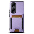 For Honor 90 Pro Suteni H03 Litchi Leather Card Bag Stand Back Phone Case(Purple)
