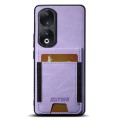 For Honor 90 Suteni H03 Litchi Leather Card Bag Stand Back Phone Case(Purple)