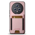 For Honor Magic5 Suteni H03 Litchi Leather Card Bag Stand Back Phone Case(Pink)