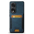 For Honor 80 Pro Suteni H03 Litchi Leather Card Bag Stand Back Phone Case(Blue)