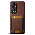 For Honor 70 Suteni H03 Litchi Leather Card Bag Stand Back Phone Case(Brown)