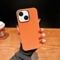 For iPhone 14 Vintage Denim Shockproof Magsafe Phone Case(Orange)