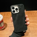 For iPhone 15 Pro Max Vintage Denim Shockproof Magsafe Phone Case(Black)