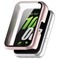 For Samsung Galaxy Fit 3 SM-R390 PC + Tempered Glass Film Integrated Watch Protective Case(Pink)