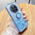 For Realme GT5 Pro Gradient Glitter Immortal Flower Ring All-inclusive Phone Case(Bule)