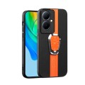 For OPPO Reno11 F Magnetic Litchi Leather Back Phone Case with Holder(Orange)