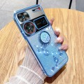 For ZTE Nubian Z60 Ultra Gradient Glitter Immortal Flower Ring All-inclusive Phone Case(Blue)
