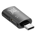 JS-109 USB-C / Type-C to Type-C + USB 3.0 Converter OTG Adapter for Digital Headset and U-Disk(Black