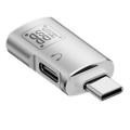 JS-109 USB-C / Type-C to Type-C + USB 3.0 Converter OTG Adapter for Digital Headset and U-Disk(Silve