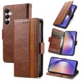 For Samsung Galaxy A55 5G CaseNeo Splicing Dual Magnetic Buckle Leather Phone Case(Brown)