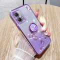 For Motorola Moto G53 5G Gradient Glitter Immortal Flower Ring All-inclusive Phone Case(Purple)