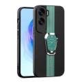 For Honor X50i Magnetic Litchi Leather Back Phone Case with Holder(Green)