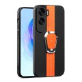 For Honor X50i Magnetic Litchi Leather Back Phone Case with Holder(Orange)