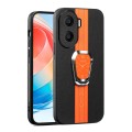 For Honor X40i Magnetic Litchi Leather Back Phone Case with Holder(Orange)