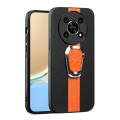 For Honor X9 5G Magnetic Litchi Leather Back Phone Case with Holder(Orange)