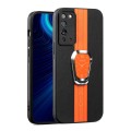 For Honor X10 Magnetic Litchi Leather Back Phone Case with Holder(Orange)