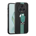 For Honor Magic5 Magnetic Litchi Leather Back Phone Case with Holder(Green)