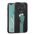 For Honor Magic5 Pro Magnetic Litchi Leather Back Phone Case with Holder(Green)