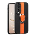 For Honor 90 Magnetic Litchi Leather Back Phone Case with Holder(Orange)