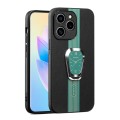 For Honor 60 SE Magnetic Litchi Leather Back Phone Case with Holder(Green)