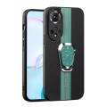 For Honor 50 Magnetic Litchi Leather Back Phone Case with Holder(Green)