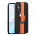 For Honor 50 Pro Magnetic Litchi Leather Back Phone Case with Holder(Orange)