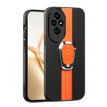 For Honor 200 Magnetic Litchi Leather Back Phone Case with Holder(Orange)