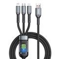 ENKAY 3-in-1 5A USB to Type-C / 8 Pin / Micro USB Fast Charging Cable with Indicator Light, Length: