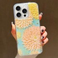 For iPhone 15 Pro Max Gold Foil Oil Painting Epoxy TPU Phone Case(Yellow Chrysanthemum)