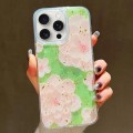 For iPhone 15 Pro Gold Foil Oil Painting Epoxy TPU Phone Case(White Plum)