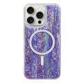 For iPhone 15 Pro Max Shell Texture Multicolor MagSafe TPU Phone Case(Purple)