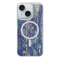 For iPhone 15 Plus Shell Texture Multicolor MagSafe TPU Phone Case(Peacock Blue)