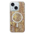 For iPhone 15 Plus Shell Texture Multicolor MagSafe TPU Phone Case(Coral)