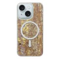 For iPhone 15 Shell Texture Multicolor MagSafe TPU Phone Case(Coral)